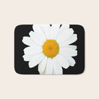 Large White Daisy on Black Background #decor #society6 #buyart Bath Mat Gallery Image 1