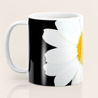 Large White Daisy on Black Background #decor #society6 #buyart Coffee Mug Gallery Image 3