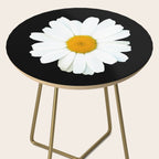 Large White Daisy on Black Background #decor #society6 #buyart Side Table Gallery Image 2