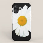 Large White Daisy on Black Background #decor #society6 #buyart iPhone Case Gallery Image 1