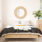 Large White Daisy on Black Background #decor #society6 #buyart Duvet Cover Gallery Image 3
