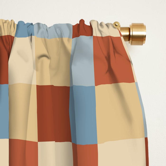 Bold Retro Checks Pattern - Small XX Window Curtain Gallery Image 2