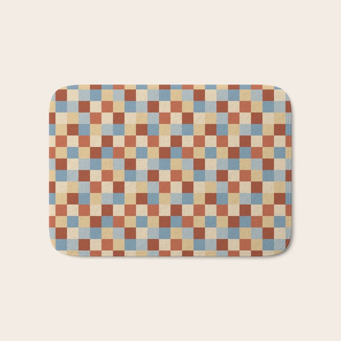 Bold Retro Checks Pattern - Small XX Bath Mat Gallery Image 1