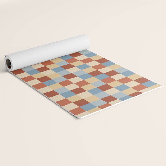 Bold Retro Checks Pattern - Small XX Yoga Mat Gallery Image 2