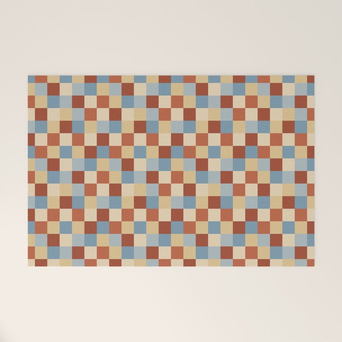 Bold Retro Checks Pattern - Small XX Welcome Mat Gallery Image 1