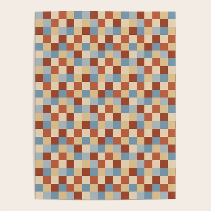 Bold Retro Checks Pattern - Small XX Poster Gallery Image 1
