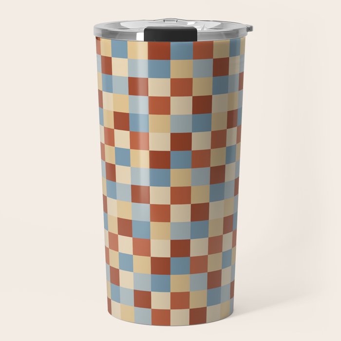 Bold Retro Checks Pattern - Small XX Travel Mug Gallery Image 1