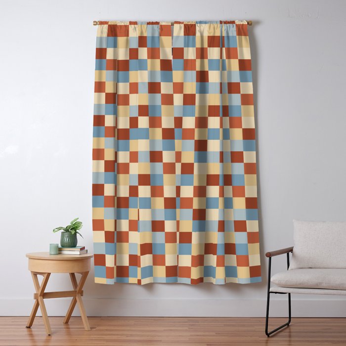 Bold Retro Checks Pattern - Small XX Window Curtain Gallery Image 5