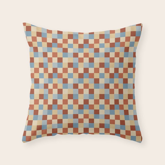 Bold Retro Checks Pattern - Small XX Throw Pillow Gallery Image 1