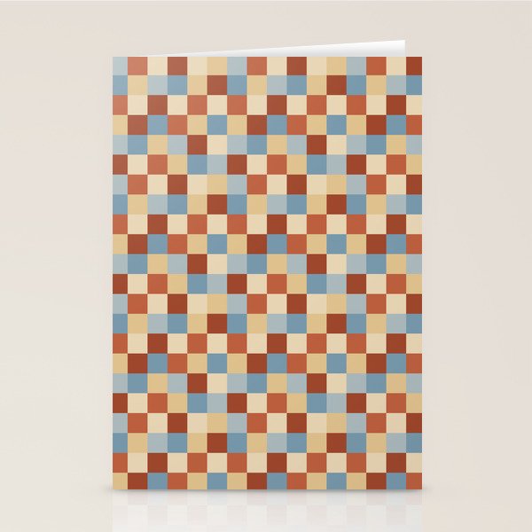 Bold Retro Checks Pattern - Small XX Stationery Card Gallery Image 1
