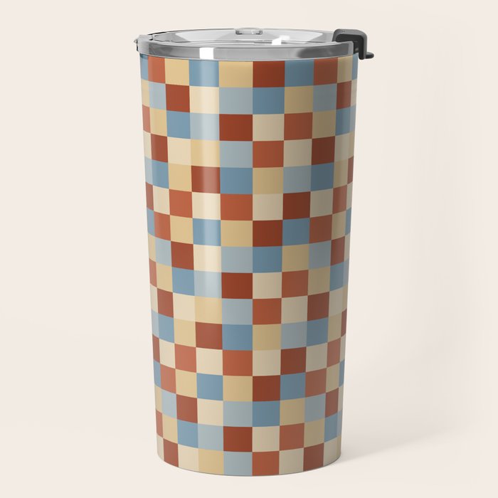 Bold Retro Checks Pattern - Small XX Travel Mug Gallery Image 2