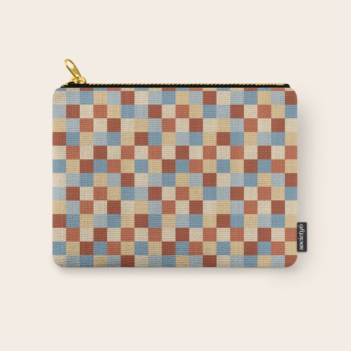 Bold Retro Checks Pattern - Small XX Carry All Pouch Gallery Image 1