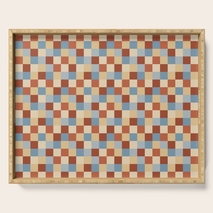 Bold Retro Checks Pattern - Small XX Serving Tray Gallery Image 1