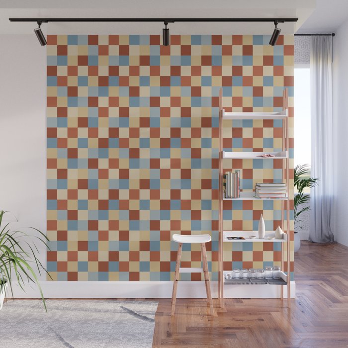 Bold Retro Checks Pattern - Small XX Wall Mural Gallery Image 1