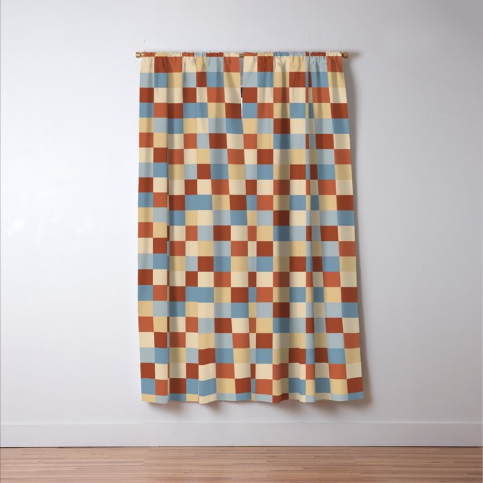 Bold Retro Checks Pattern - Small XX Window Curtain Gallery Image 3
