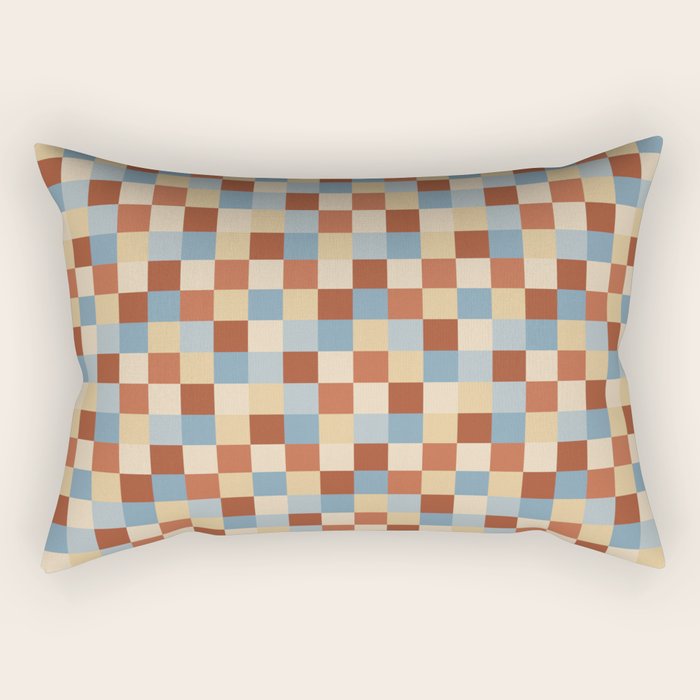 Bold Retro Checks Pattern - Small XX Rectangular Pillow Gallery Image 1