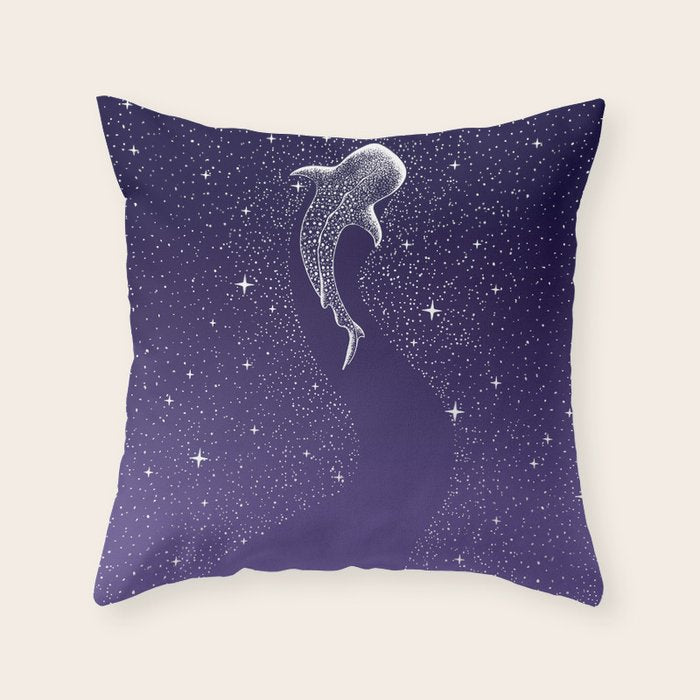 Star Eater - space from Dark Blue to Purple Throw Pillow Gallery Image 1