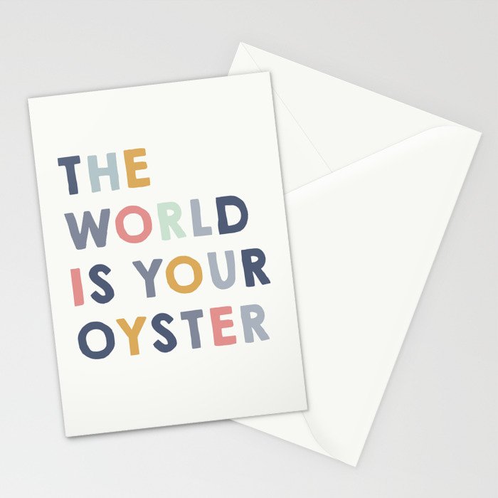 The World is Your Oyster quote, perfect for an ocean theme nursery Stationery Card Gallery Image 2