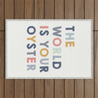 The World is Your Oyster quote, perfect for an ocean theme nursery Outdoor Rug Gallery Image 1