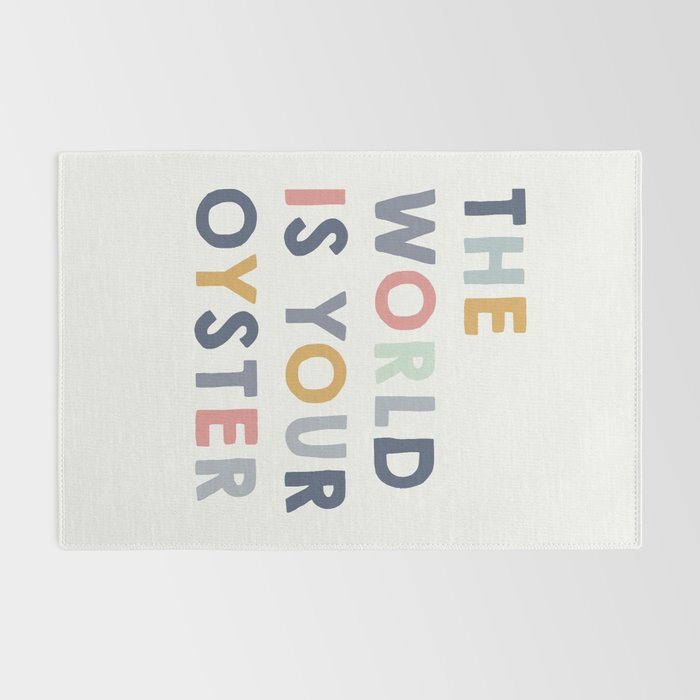 The World is Your Oyster quote, perfect for an ocean theme nursery Rug Gallery Image 2