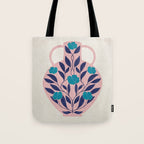 Vase with blue roses collection Tote Bag Gallery Image 1