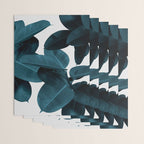Indigo Blue Plant Leaves Wrapping Paper Gallery Image 3