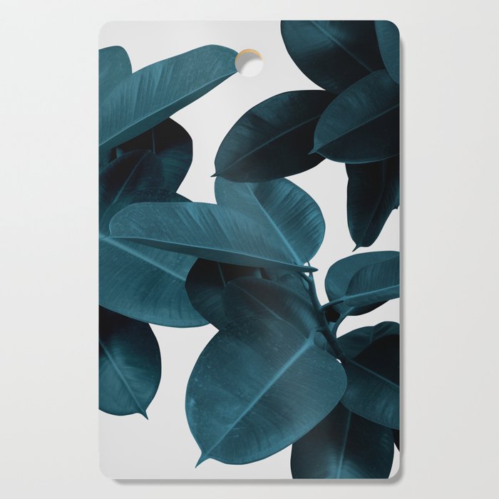Indigo Blue Plant Leaves Cutting Board Gallery Image 1