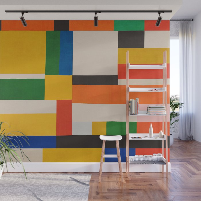 Mid-Century Modern Colorful Artwork Wall Mural Gallery Image 1