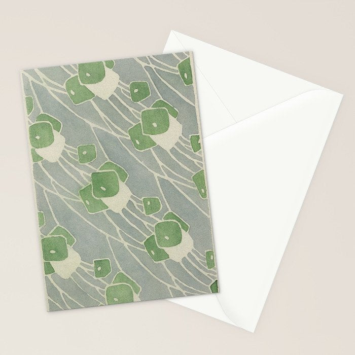 Green Geometric 1915 Hannah Borger Overbeck Stationery Card Gallery Image 2