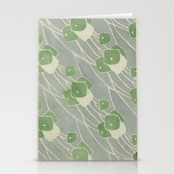 Green Geometric 1915 Hannah Borger Overbeck Stationery Card Gallery Image 2