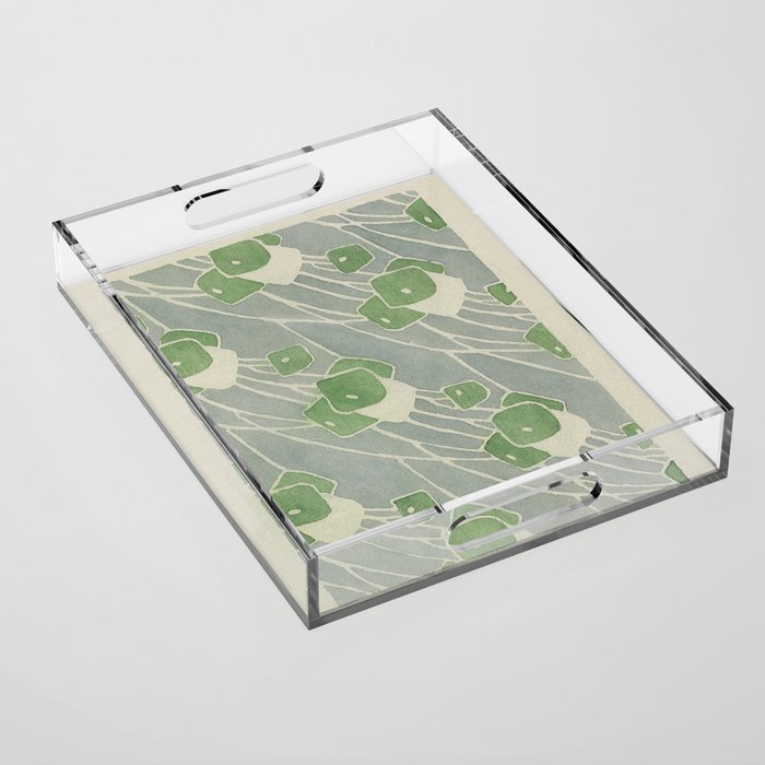 Green Geometric 1915 Hannah Borger Overbeck Acrylic Tray Gallery Image 1