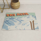 Ski Alta Vintage Travel Poster Rug Gallery Image 1