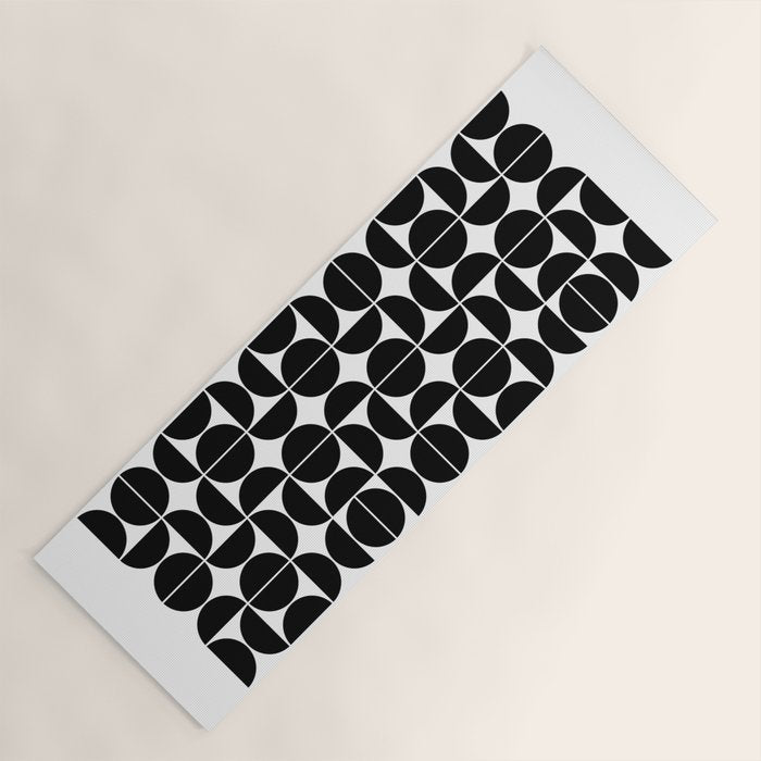 Mid Century Modern Geometric 04 Black Yoga Mat Gallery Image 1
