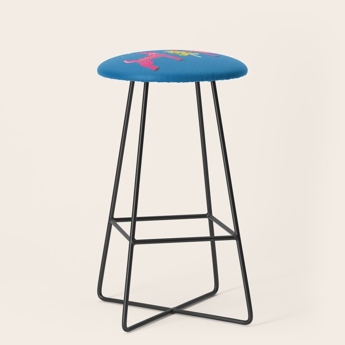 Festive Deers In Hot Pink Stool Gallery Image 1