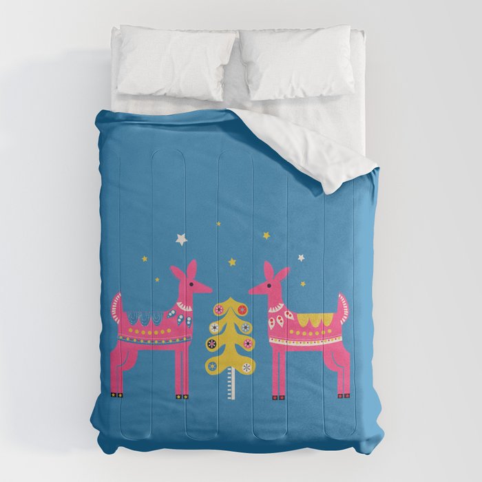 Festive Deers In Hot Pink Comforter Gallery Image 6