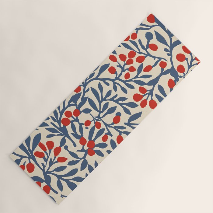 Winter Berries and Blue Yoga Mat Gallery Image 1