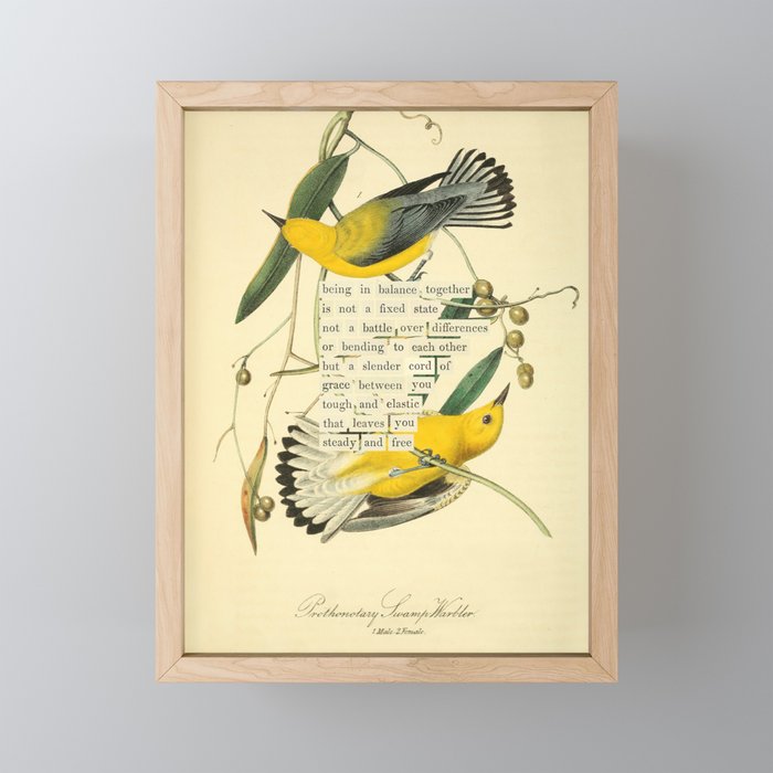 Bird Divinations: Prothonotary swamp warbler (about: almanacofbirds.org) Mini Art Print Gallery Image 1