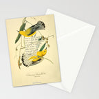Bird Divinations: Prothonotary swamp warbler (about: almanacofbirds.org) Stationery Card Gallery Image 2