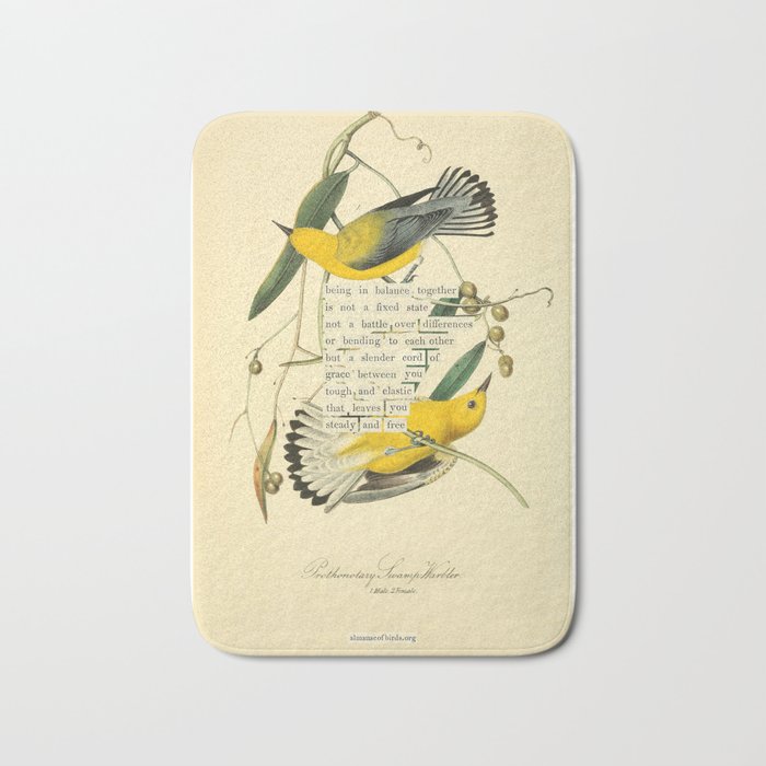 Bird Divinations: Prothonotary swamp warbler (about: almanacofbirds.org) Bath Mat Gallery Image 1