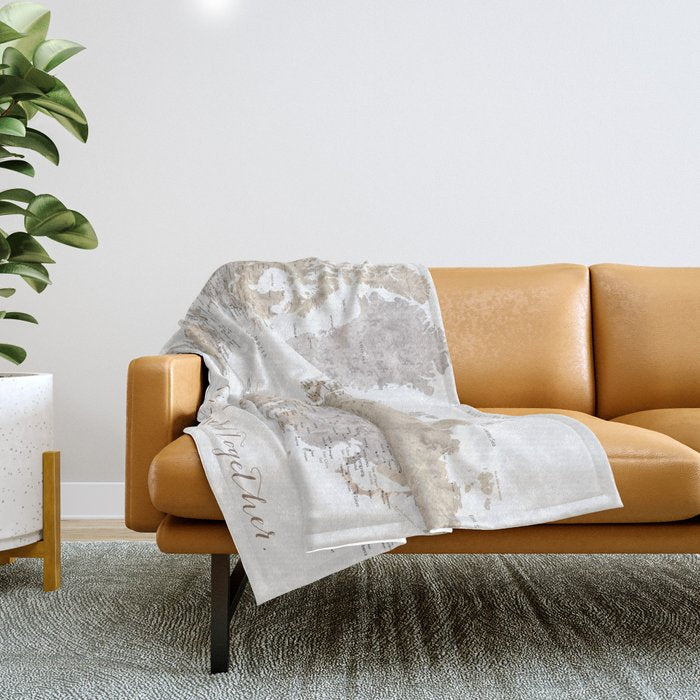Life is a jouney best travelled together, world map, "Abey" Throw Blanket Gallery Image 1