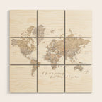 Life is a jouney best travelled together, world map, "Abey" Wood Wall Art Gallery Image 1