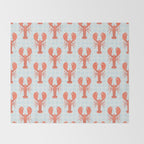 Vintage lobster sea food cartoon pattern Throw Blanket Gallery Image 2