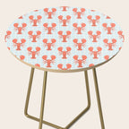 Vintage lobster sea food cartoon pattern Side Table Gallery Image 2