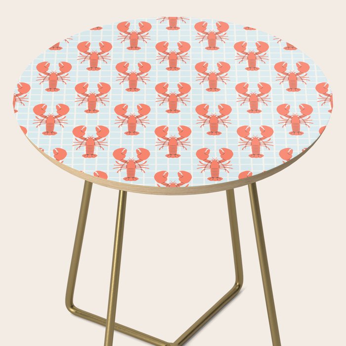 Vintage lobster sea food cartoon pattern Side Table Gallery Image 2