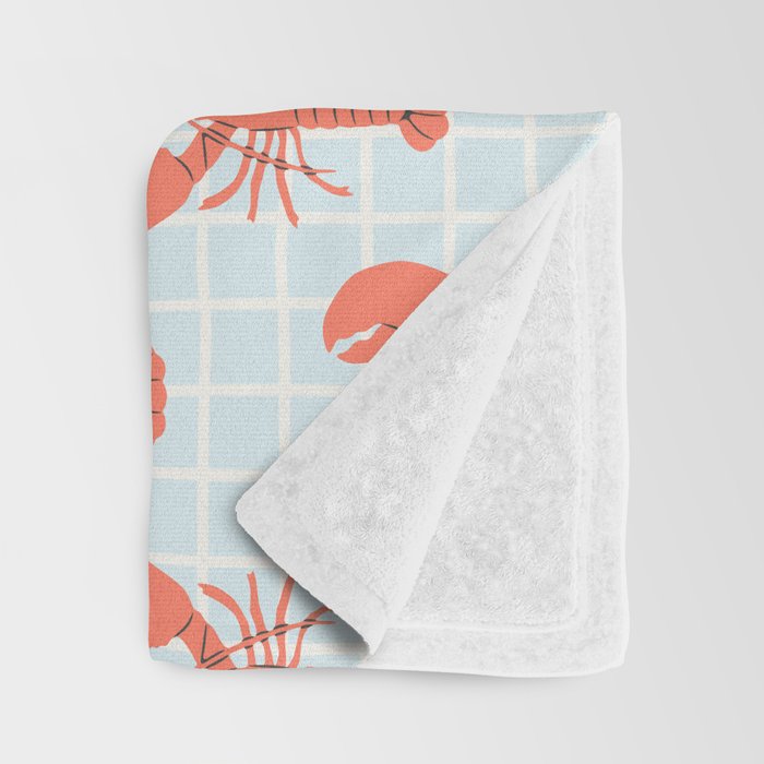 Vintage lobster sea food cartoon pattern Throw Blanket Gallery Image 3