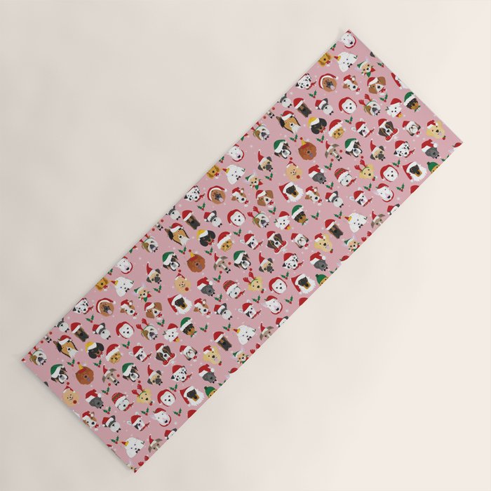 Christmas Dog Pattern Illustration Yoga Mat Gallery Image 1