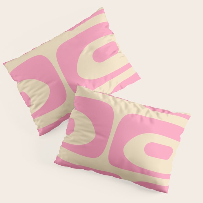 Mid Century Modern Retro Abstract Minimalist Piquet Pink Pattern Pillow Sham Gallery Image 3