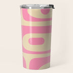 Mid Century Modern Retro Abstract Minimalist Piquet Pink Pattern Travel Mug Gallery Image 2