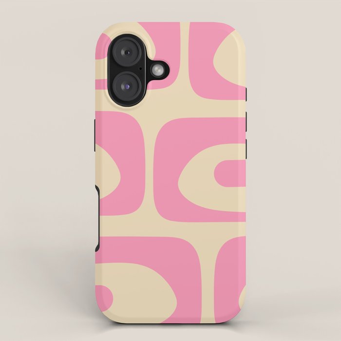 Mid Century Modern Retro Abstract Minimalist Piquet Pink Pattern iPhone Case Gallery Image 1