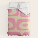 Mid Century Modern Retro Abstract Minimalist Piquet Pink Pattern Comforter Gallery Image 6